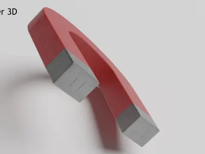 U-Shaped Magnet Low-poly 3D model