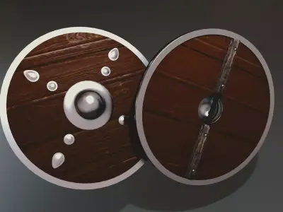 Viking shield low-poly model game ready Low-poly 3D model