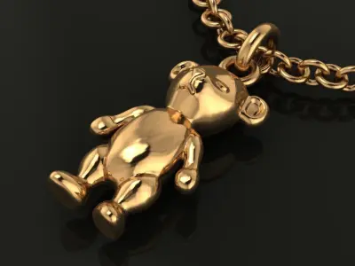 Teddy Bear Pendant Charm 3D print model