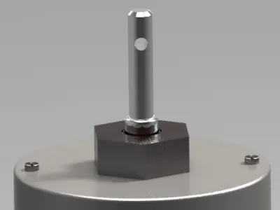 DC motor with metal gear box  Free 3D model