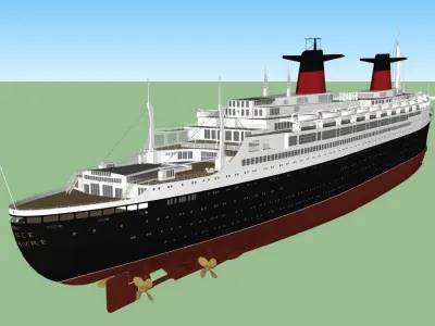 SS France Low-poly 3D model