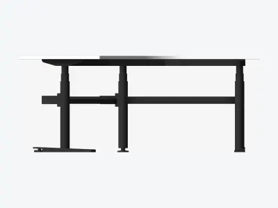 Desk - Single - Officetec - Modela - 120 Deg - Adjustable Height Low-poly 3D model