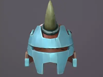 Helmet in 3D asset game Low-poly 3D model
