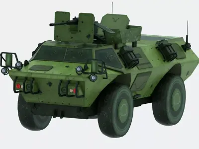Armored Scout Recon Vehicle Military Army Game Ready Low-poly 3D model