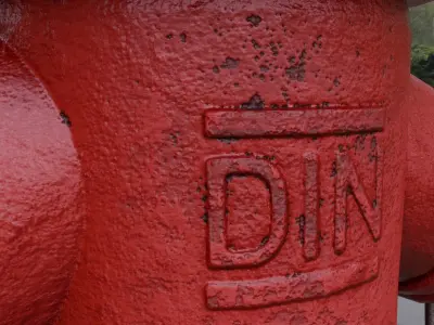 Fire Hydrant VAG 2 - Red and Rosty 1 -  Low-poly 3D model
