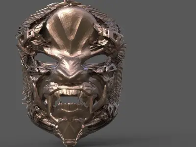 Sci fi Wolf Mask 3  3D model