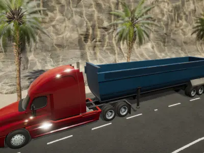 Semi Truck Trailer - 06 Low-poly 3D model