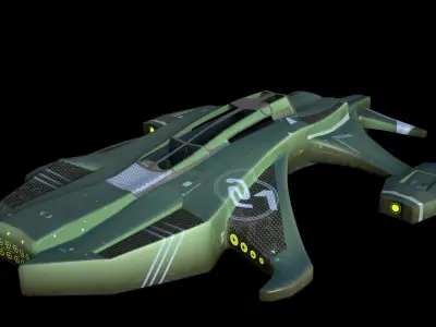 Spaceship halo weapon Low-poly 3D model