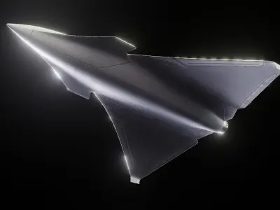 Sci-Fi Jet Ship Phantom  Low-poly 3D model