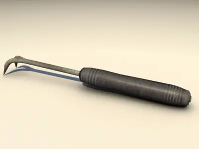 Scraper tool with metal handle 3D model