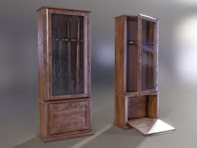Rifle cabinet Low-poly 3D model