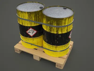 Barrels Pallet Low-poly 3D model