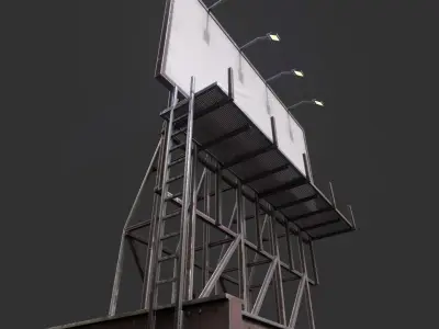 Rooftop Billboard001 Model Low-poly 3D model