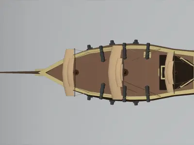 Low Poly Pirate Ship Low-poly 3D model