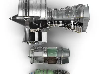 Sectioned Turbojet Engines 3D Models Collection 3D model