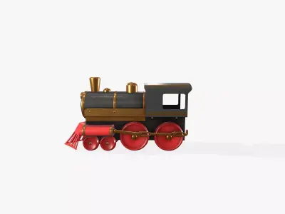 Toy Train Engine Low-poly 3D model