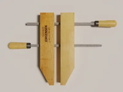 Wooden handscrew clamp Low-poly 3D model