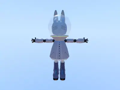 robot rabbit Low-poly 3D model