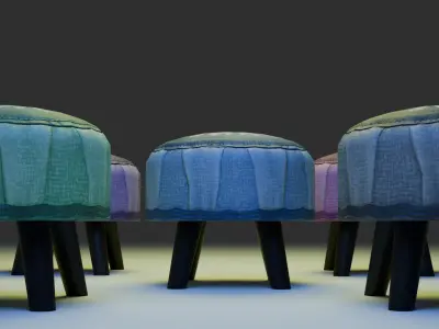 Mini Stool - MAYA and Blender Low-poly 3D model