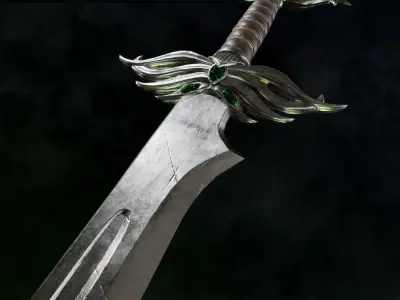 Royal Warglavie - Dark Fantasy PBR game ready 3d sword Low-poly 3D model