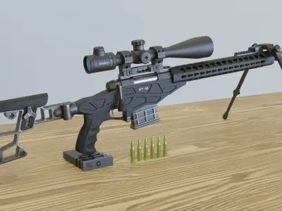 Sabatti ST 18 Sniper Rifle Low-poly 3D model