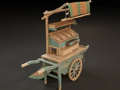 Market Cart  Low-poly 3D model