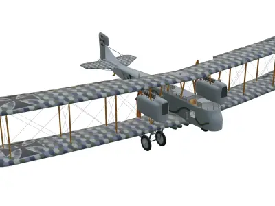 Gotha GV Historic Bomber Low-poly 3D model