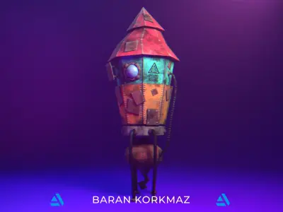 Rickety Rocket Low-poly 3D model