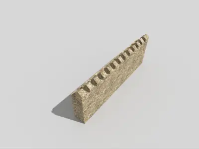 castle wall Low-poly 3D model