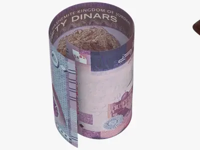 Jordan 50 Dinars Wallet Money Purse 3D model