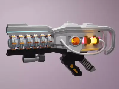 Sci-fi plasma accelerator gun Low-poly 3D model