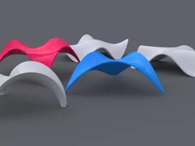 Arched Shell Pavilions Set-01 3D model
