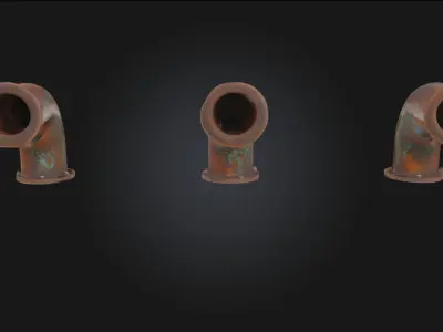 Rusty Pipe Trio Aged Industrial Pipe Set  3D model