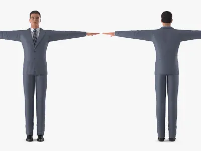  Man in Business Suit T-Pose 
