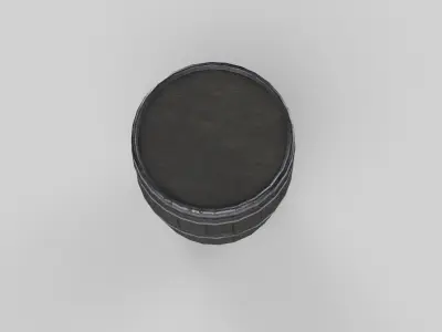 Barrel Low-poly 3D model 9