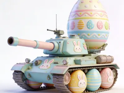 EASTER THEMED TANK 3D MODEL Low-poly 3D model