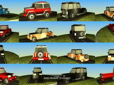 Jeep Models 3D Model Pack