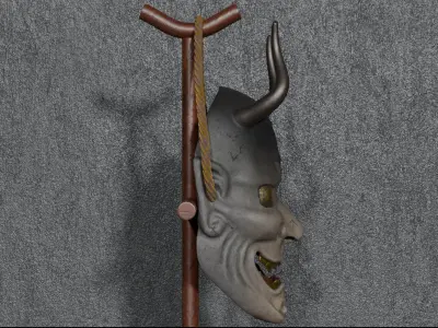 Kudan mask japanese theater Noh 3D model 3D model