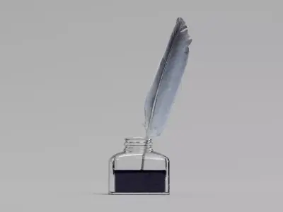 -Quill in Inkpot- 3D model