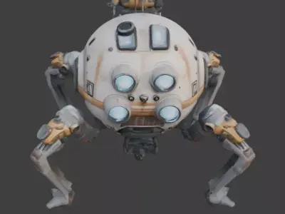 Sci-Fi Maintenance Drone 3D Model v3 Low-poly 3D model