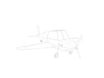 Cartoon Low Poly Plane Free low-poly 3D model
