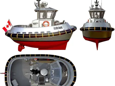 Ultra compact  tugboat  3D model