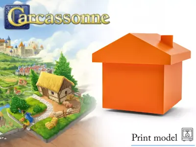 Carcassonne PIG-HOUSE Meeple Token Upgrade  3D Print Model 3D print model