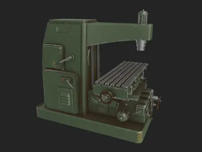  milling machine Low-poly 3D model