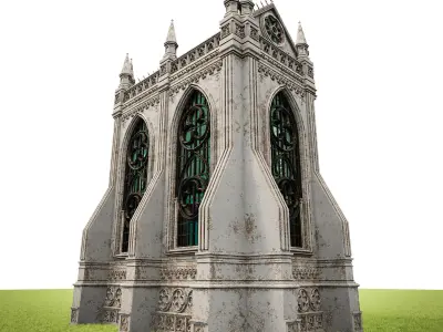 GOTHIC CASTLE BUILDING 9 Low-poly 3D model