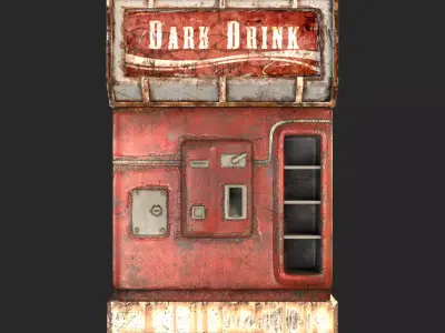 Cold Drink Dispenser Machine Low-poly 3D model
