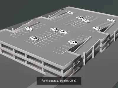 Parking garage buildings 3D Model Pack