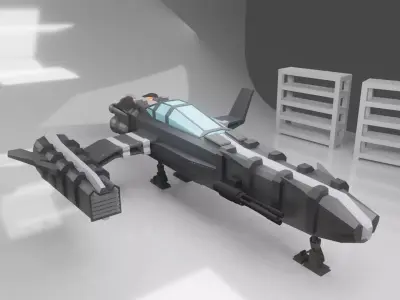 Spaceship Fighter Low-poly 3D model