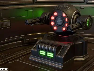 Sci-Fi Combat Drone Low-poly 3D model