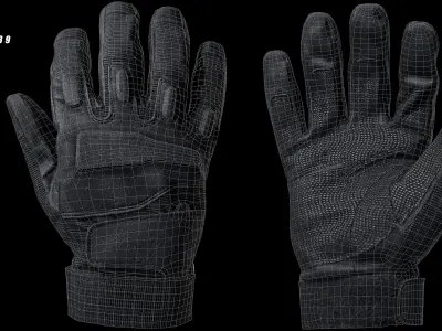 Tactical Gloves 041 Low-poly 3D model